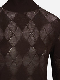 Lupetto argyle in lana marrone - dettaglio del prodotto