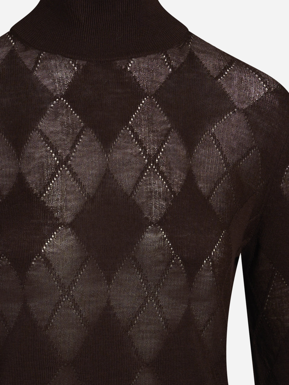 Lupetto argyle in lana marrone - dettaglio del prodotto