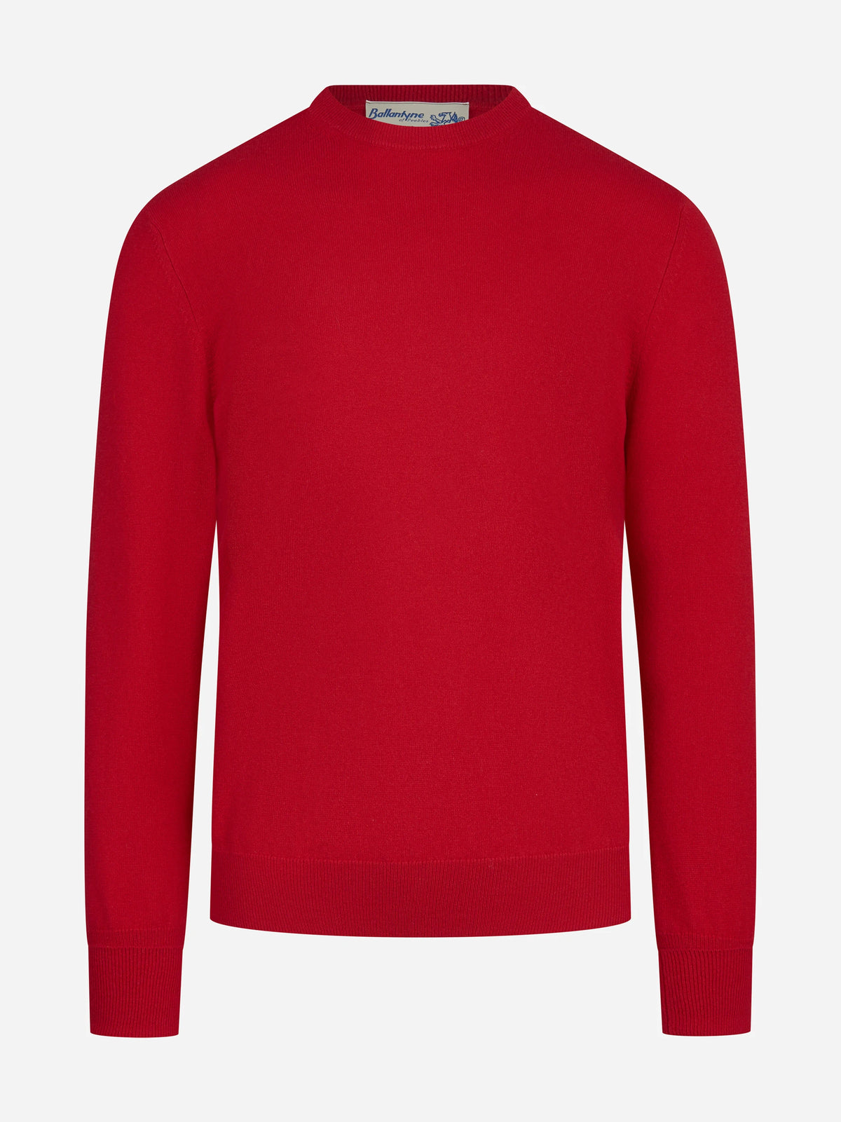 Maglia girocollo in cashmere rosso - vista frontale