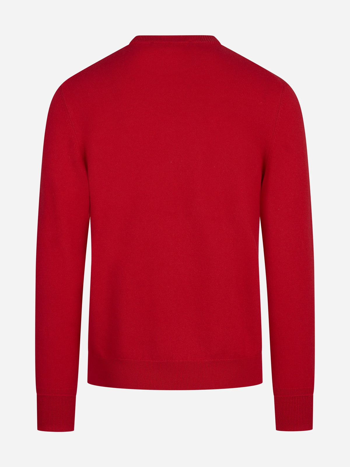 Maglia girocollo in cashmere rosso - vista posteriore