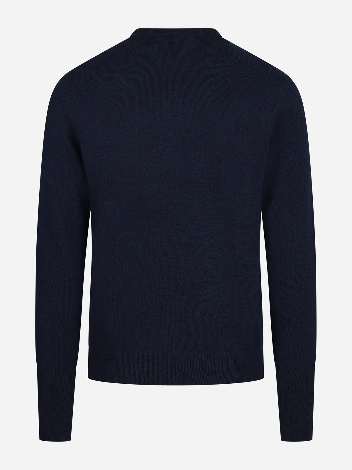 Maglia girocollo in cashmere blu - vista posteriore