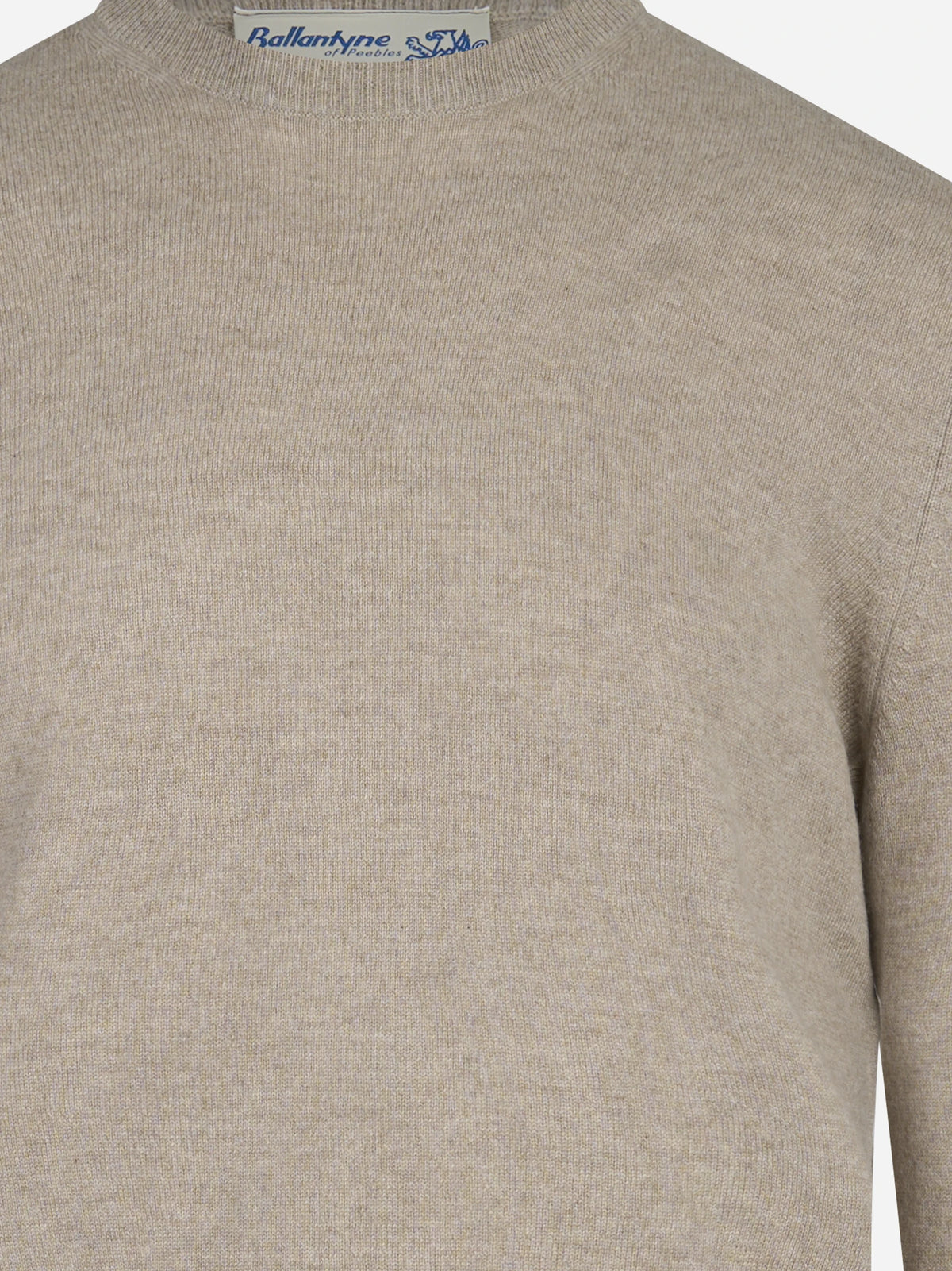 Maglia girocollo in cashmere beige - dettaglio