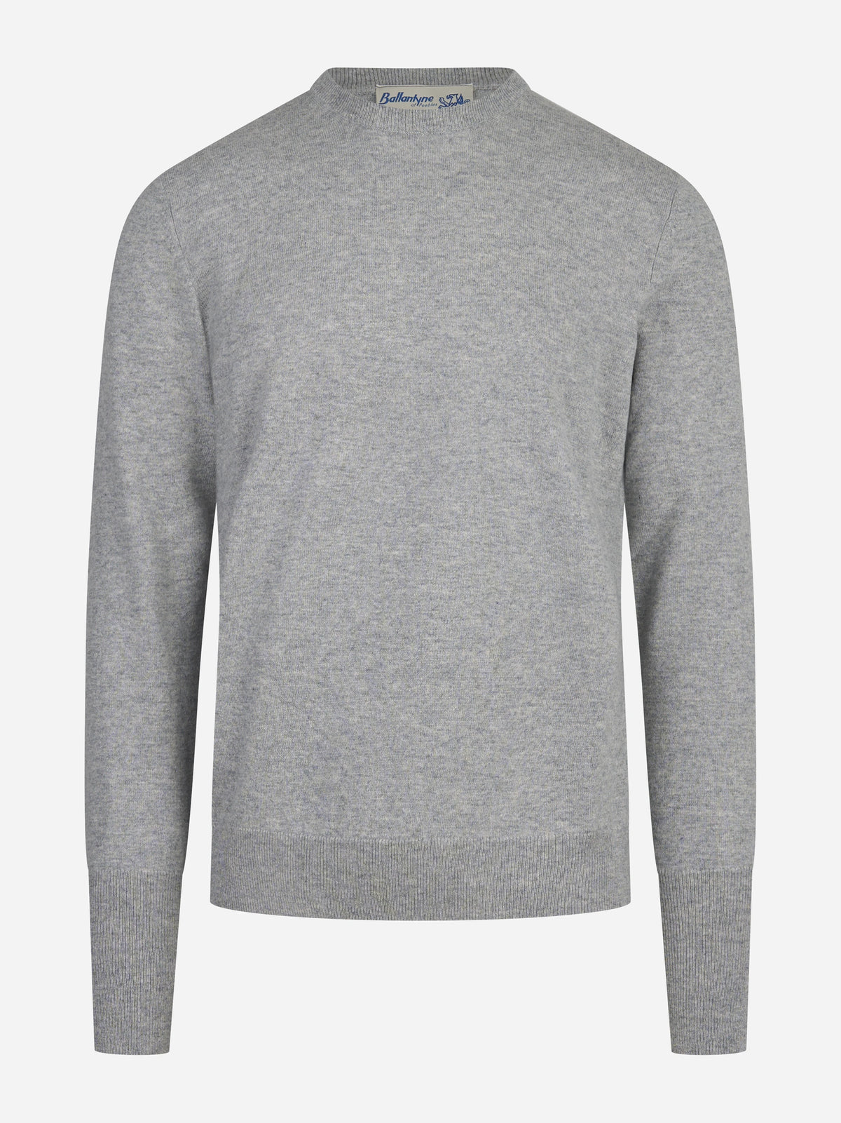 Maglia girocollo in cashmere grigio - vista frontale