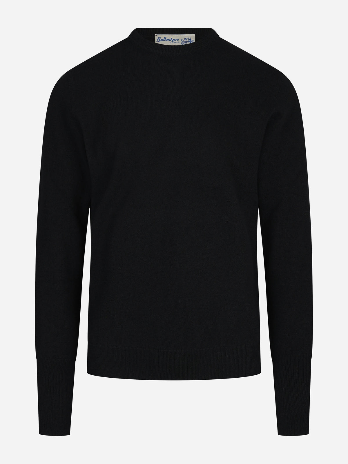 Maglia girocollo in cashmere nero - vista frontale
