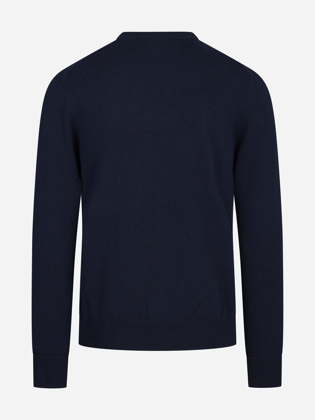 Maglia girocollo in cashmere a rombi blu - vista posteriore