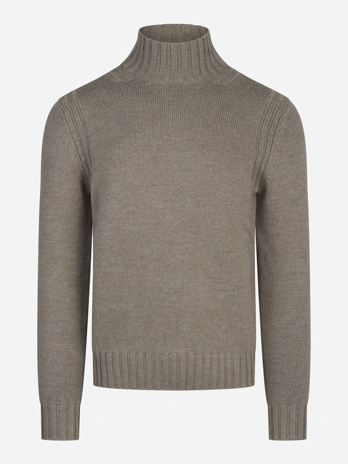 Maglia lupetto in lana beige - vista frontale