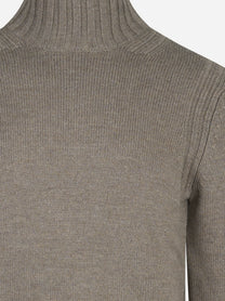 Maglia lupetto in lana beige - dettaglio