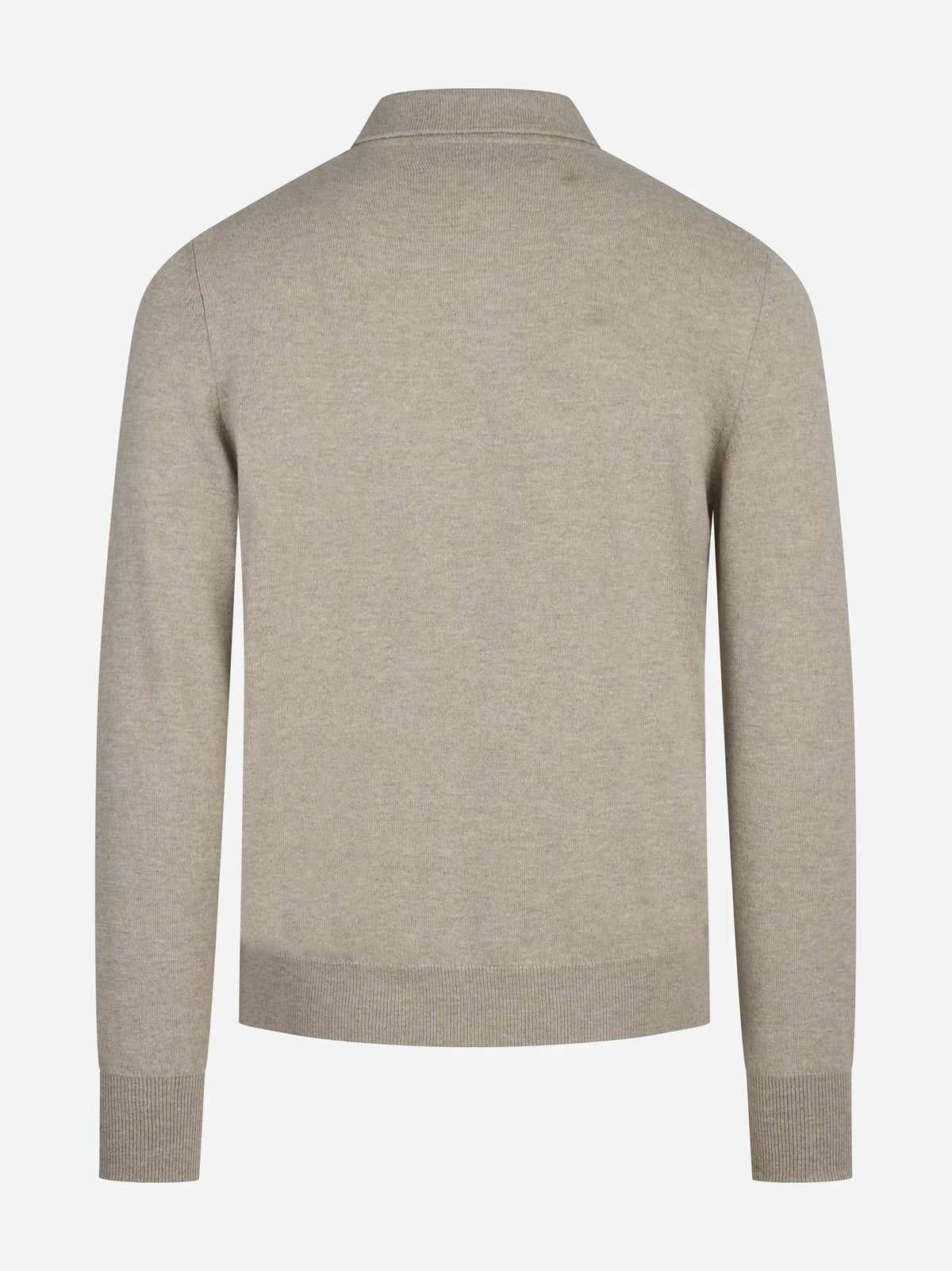 Polo a maniche lunghe in cashmere beige - vista posteriore