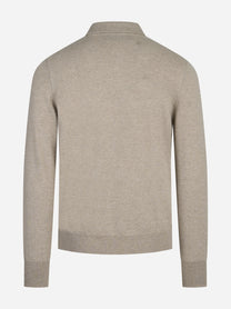 Polo a maniche lunghe in cashmere beige - vista posteriore