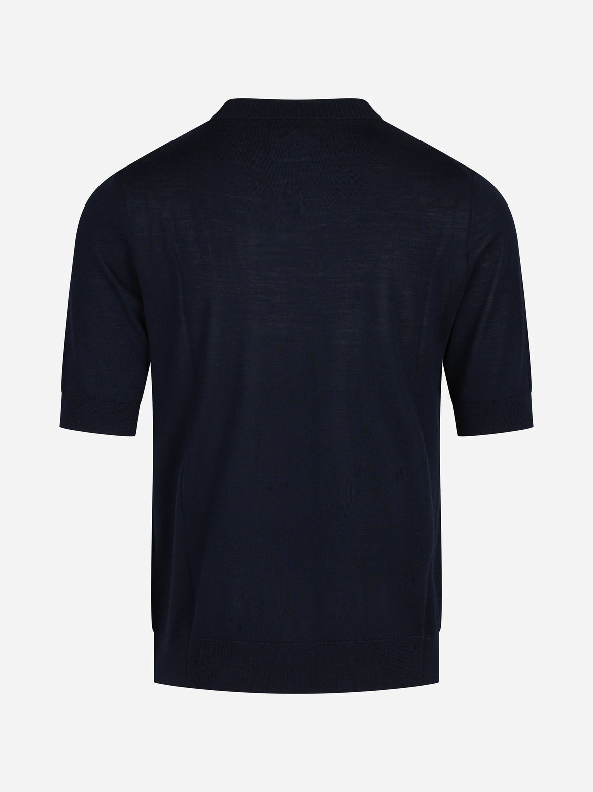 Maglia a maniche corte in lana finezza 16 blu - vista posteriore