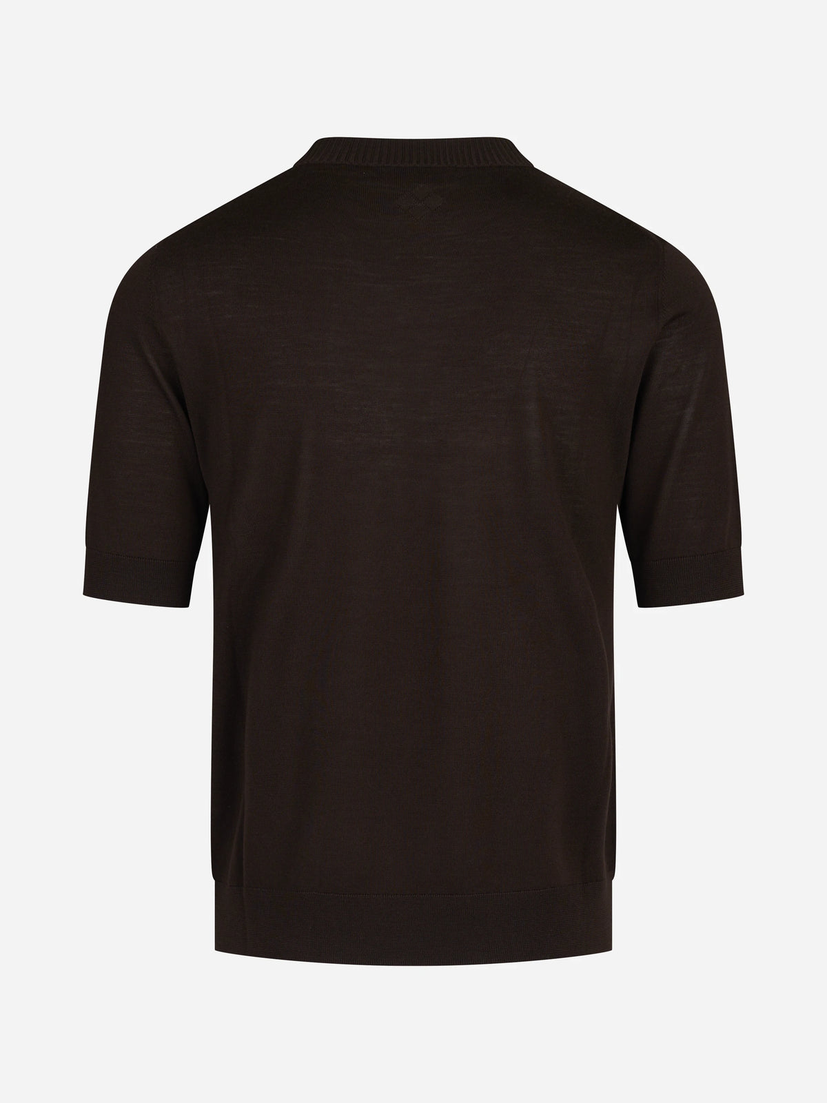 Maglia a maniche corte in lana finezza 16 marrone - vista posteriore