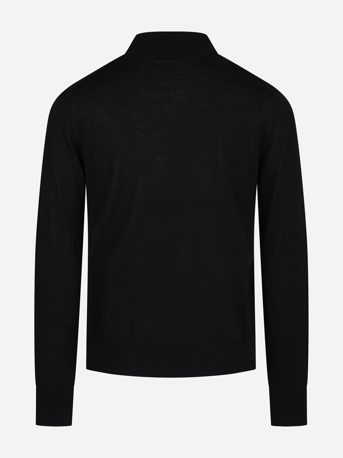 Maglia in lana con colletto finezza 16 nero - vista posteriore