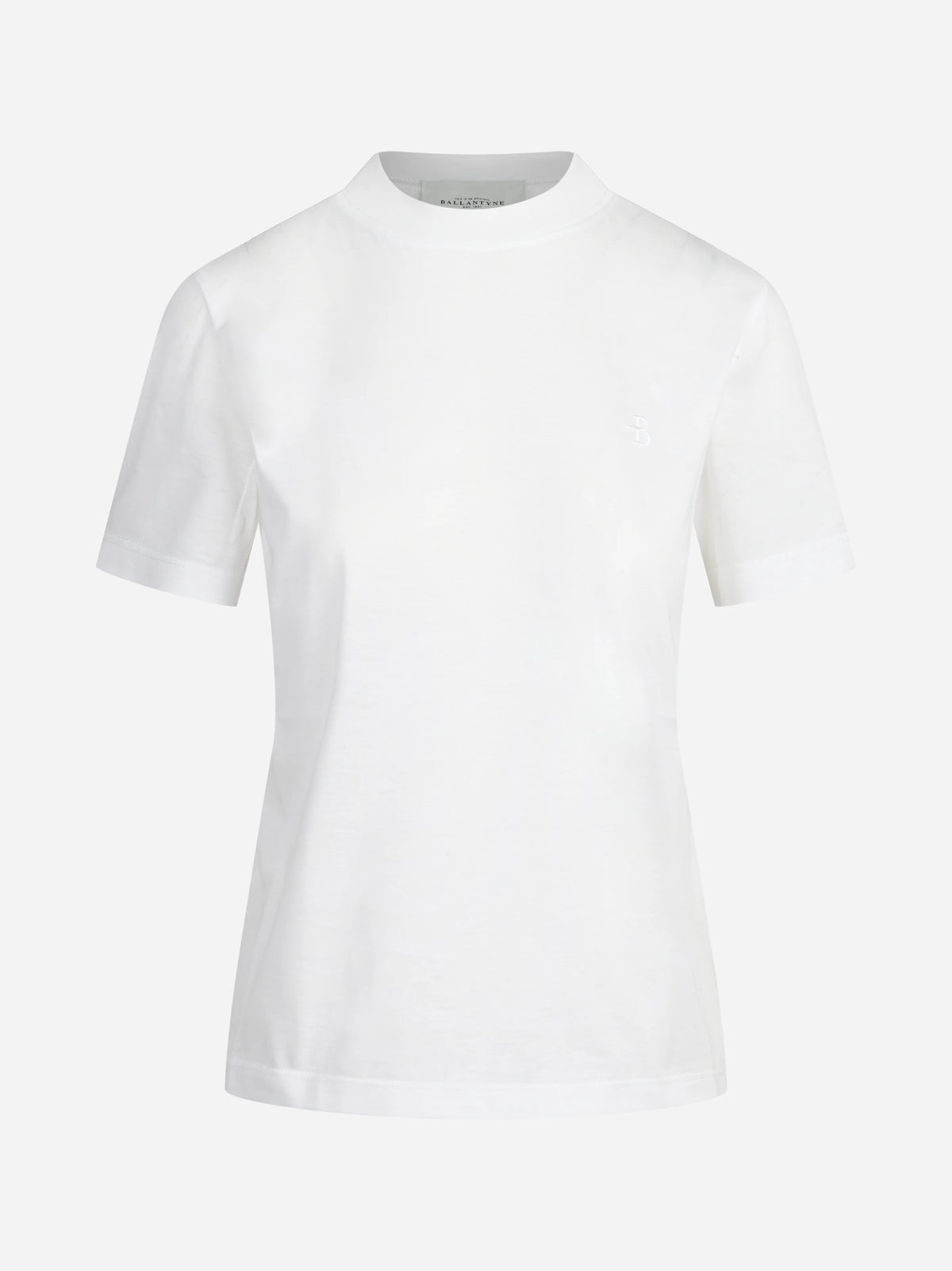 T-shirt con logo ricamato bianco - vista frontale