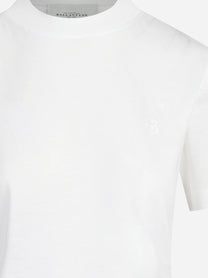 T-shirt con logo ricamato bianco - dettaglio del prodotto