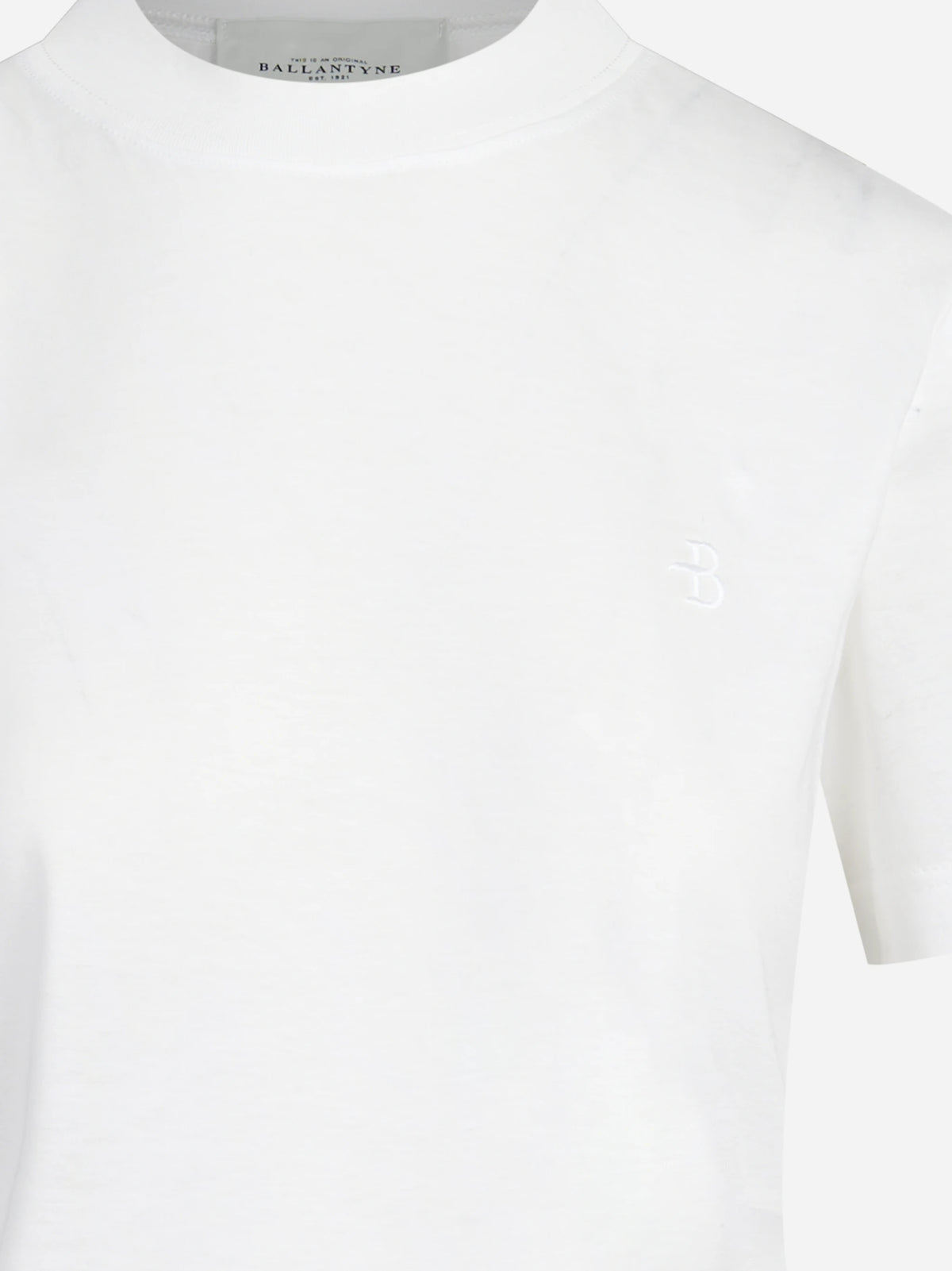 T-shirt con logo ricamato bianco - dettaglio del prodotto