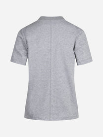 T-shirt con logo ricamato grigio - vista posteriore