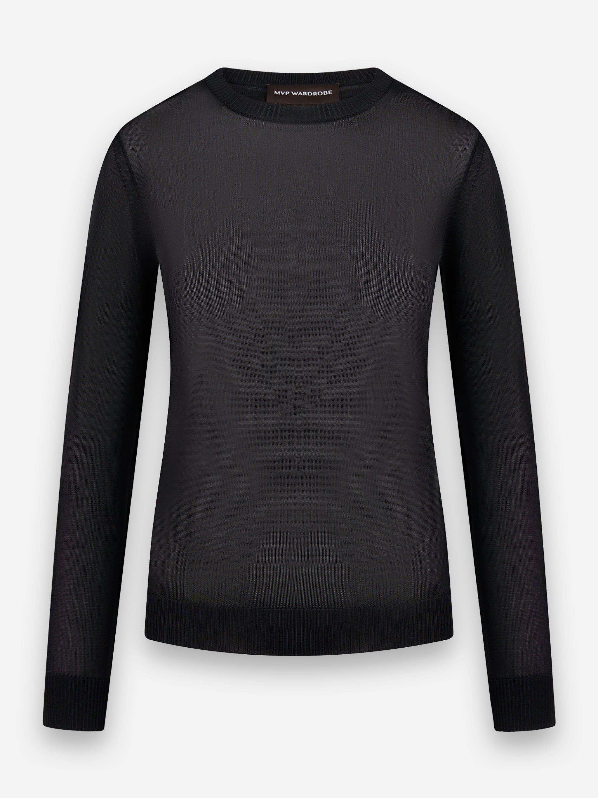 Maglia girocollo in viscosa Nero
