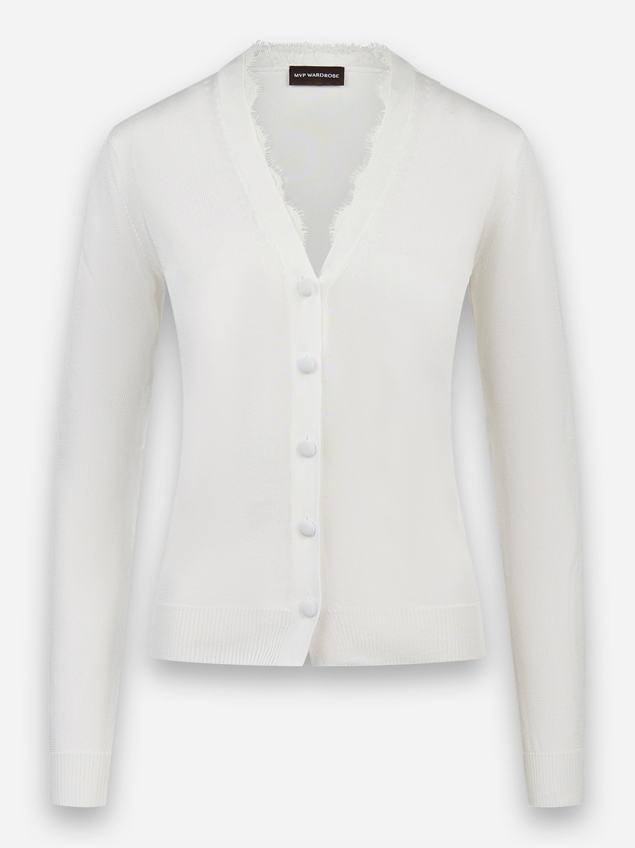 Cardigan in viscosa Bianco