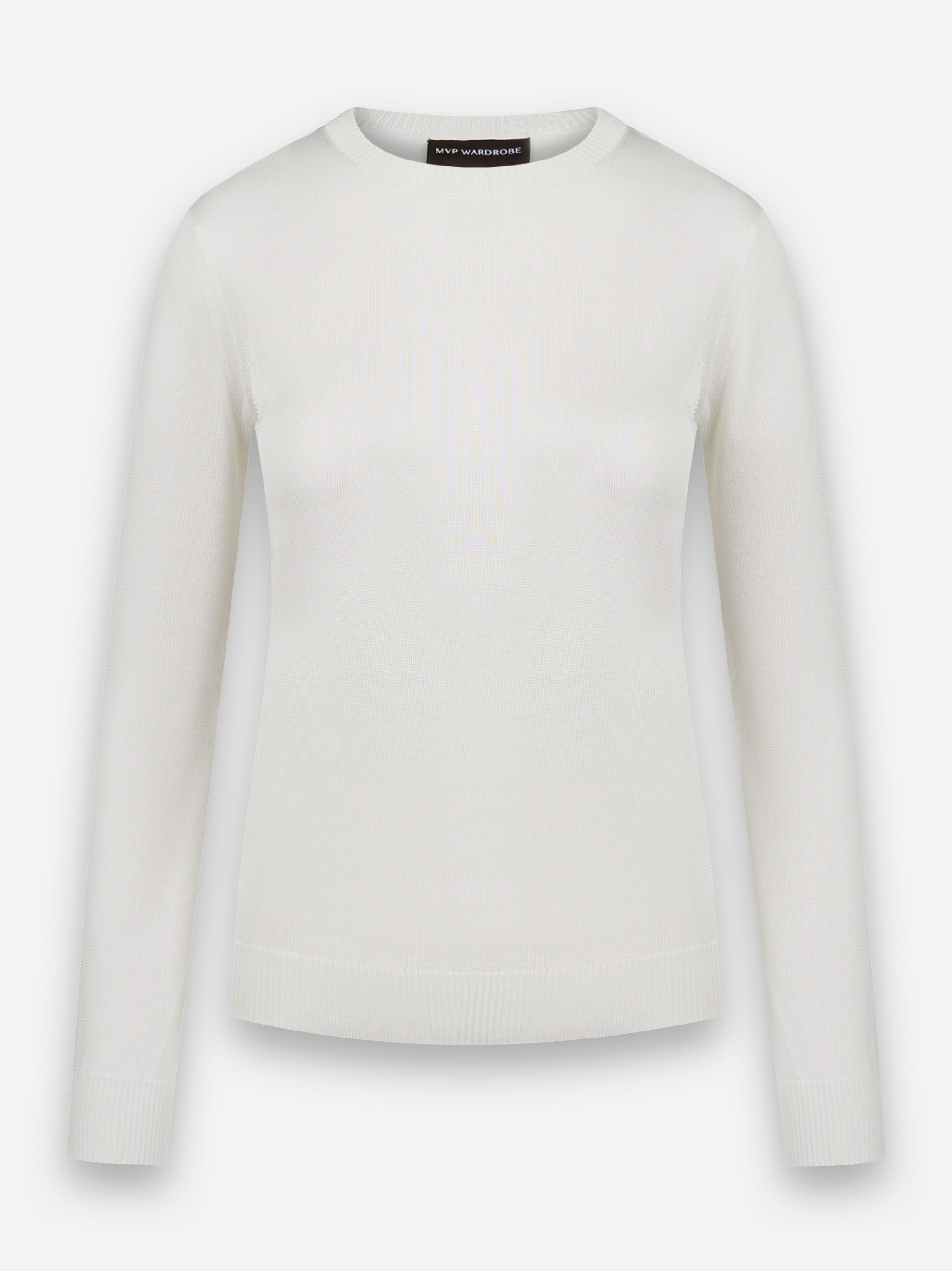 Maglia girocollo in viscosa Bianco
