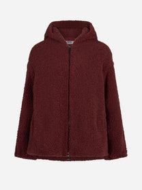 Giacca effetto teddy con cappuccio rossa - vista frontale
