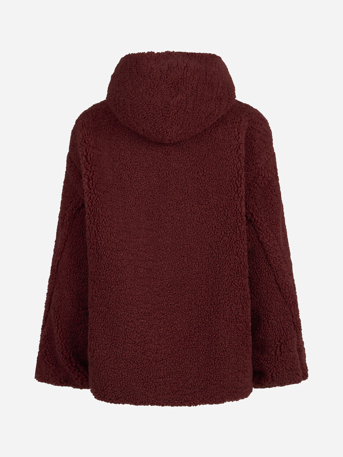 Giacca effetto teddy con cappuccio rossa - vista posteriore