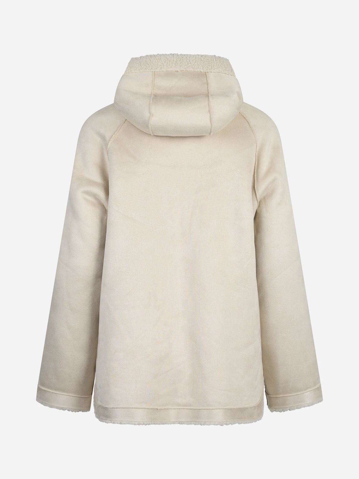 Giacca reversibile con cappuccio e tasche bianca - vista posteriore, lato liscio