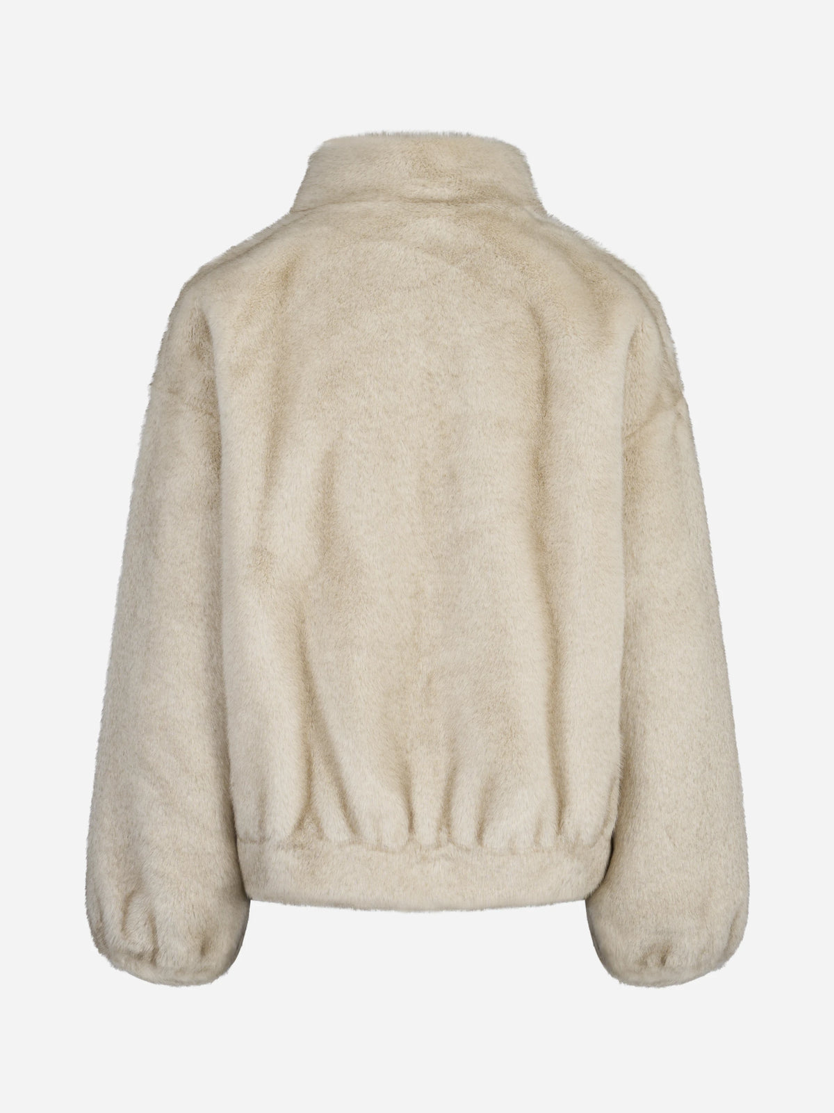 Bomber in pelliccia sintetica con pattine beige BETTA CORRADI - vista posteriore