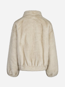 Bomber in pelliccia sintetica con pattine beige BETTA CORRADI - vista posteriore