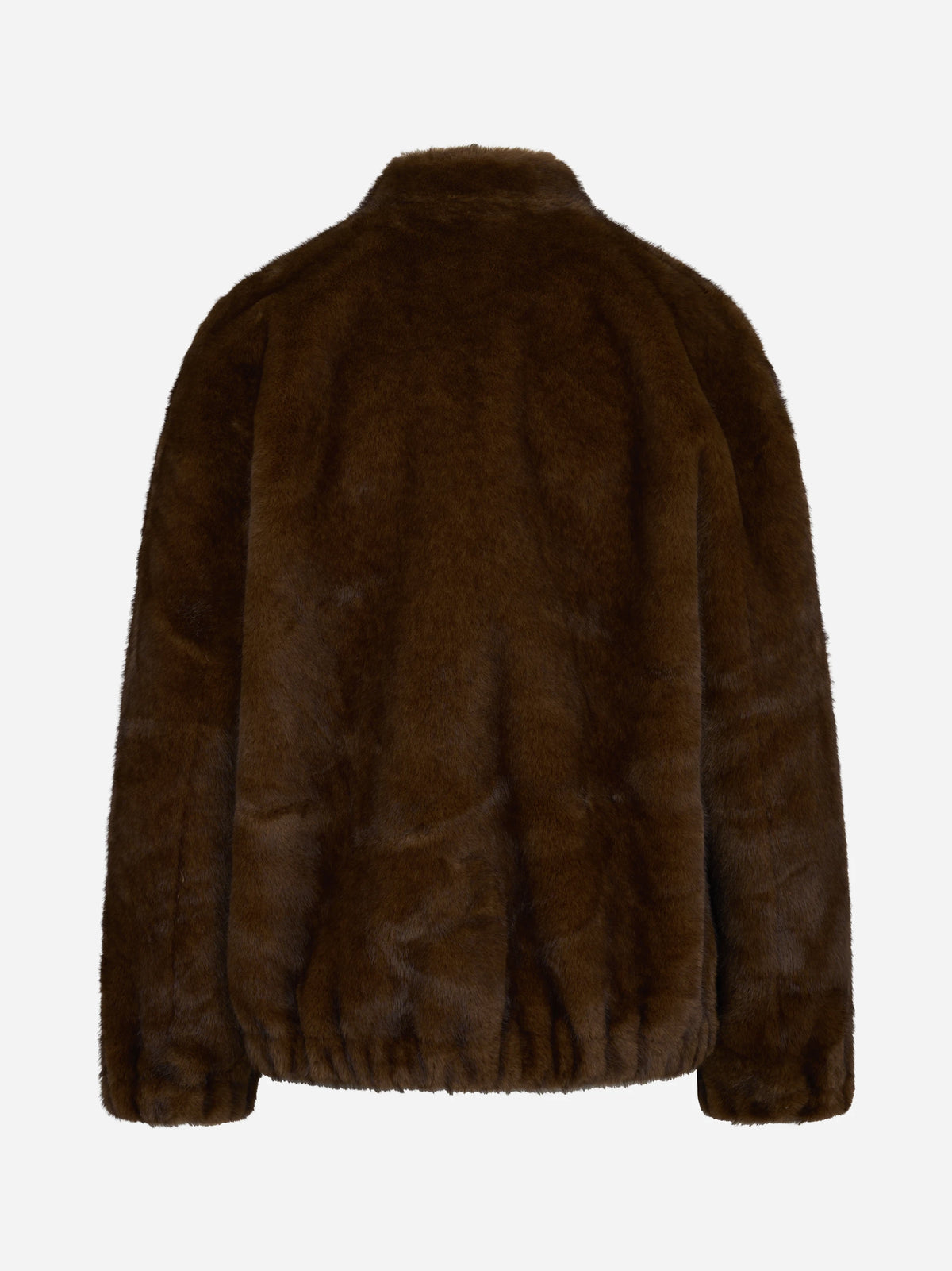 Bomber oversize in pelliccia sintetica marrone BETTA CORRADI - vista posteriore