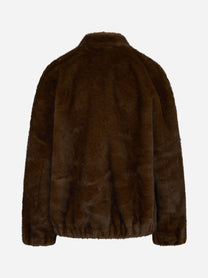 Bomber oversize in pelliccia sintetica marrone BETTA CORRADI - vista posteriore