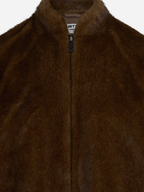 Bomber oversize in pelliccia sintetica marrone BETTA CORRADI - dettaglio