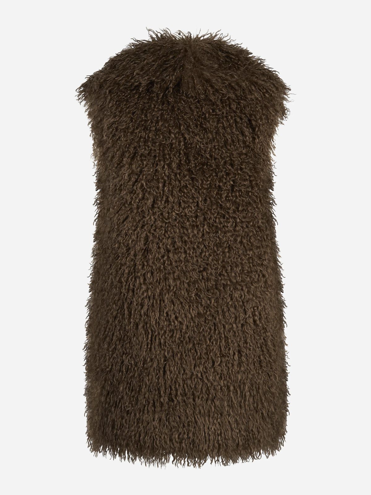 Gilet in pelliccia sintetica a pelo lungo marrone BETTA CORRADI - vista posteriore