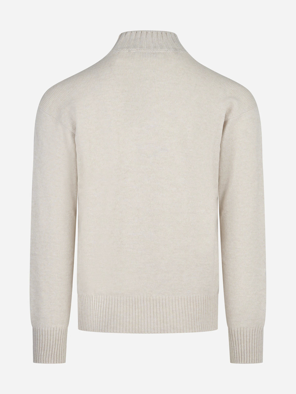 Maglia lupetto in lana vergine beige - vista posteriore