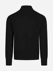 Maglia lupetto in lana vergine nero - vista posteriore