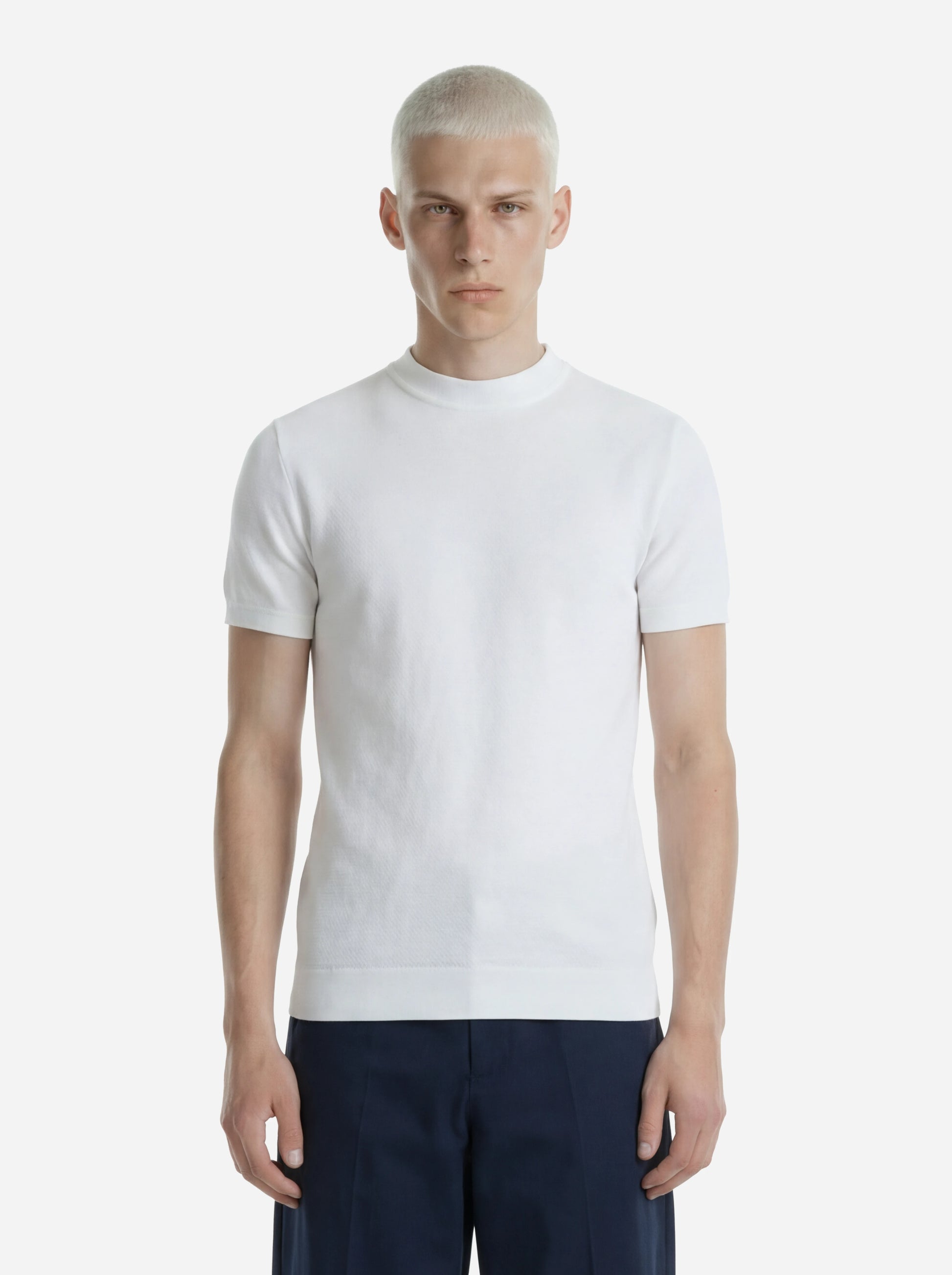 Maglia manica corta in cotone bianco finezza 18