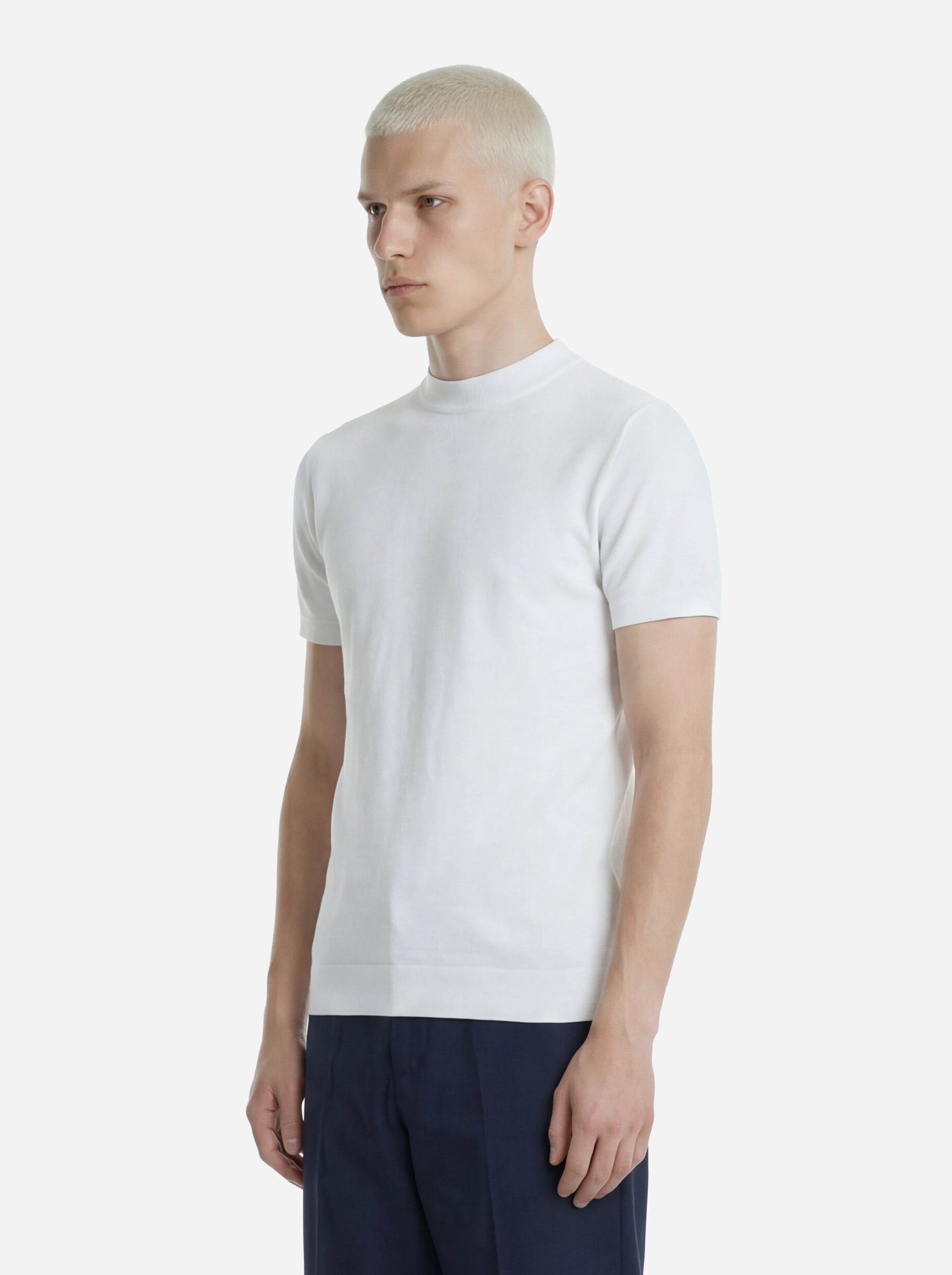 Maglia manica corta in cotone bianco finezza 18