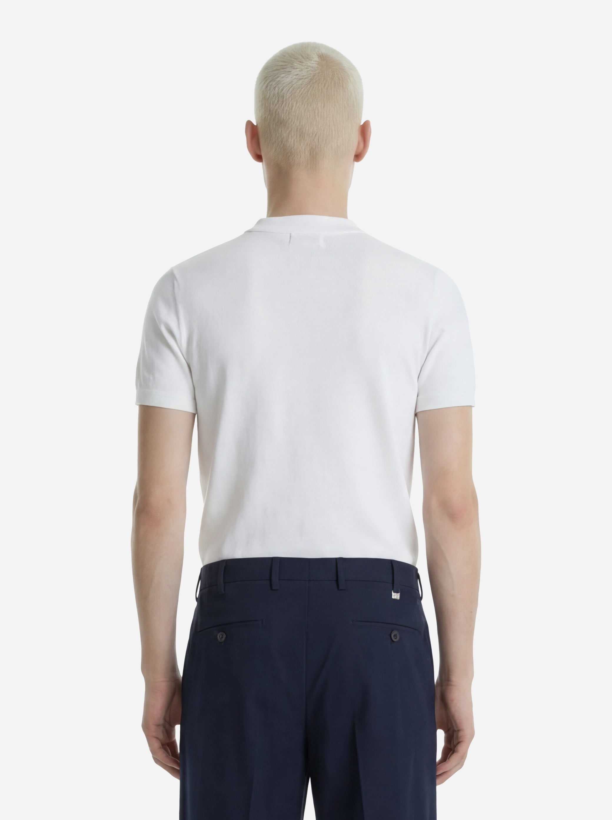 Maglia manica corta in cotone bianco finezza 18