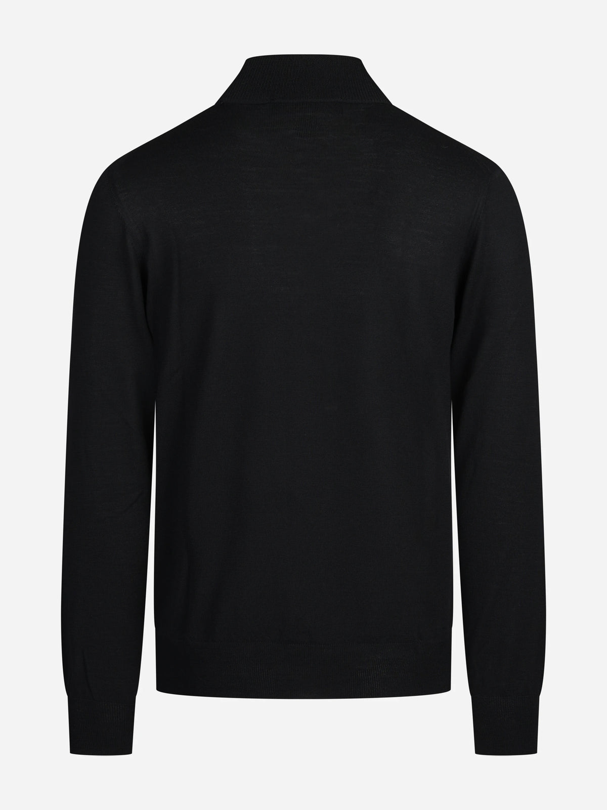 Maglia girocollo in lana vergine nero - vista posteriore