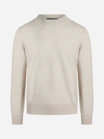 Maglia lupetto in cashmere beige - vista frontale