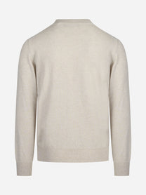 Maglia lupetto in cashmere beige - vista posteriore