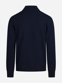 Maglia lupetto in cashmere blu - vista posteriore