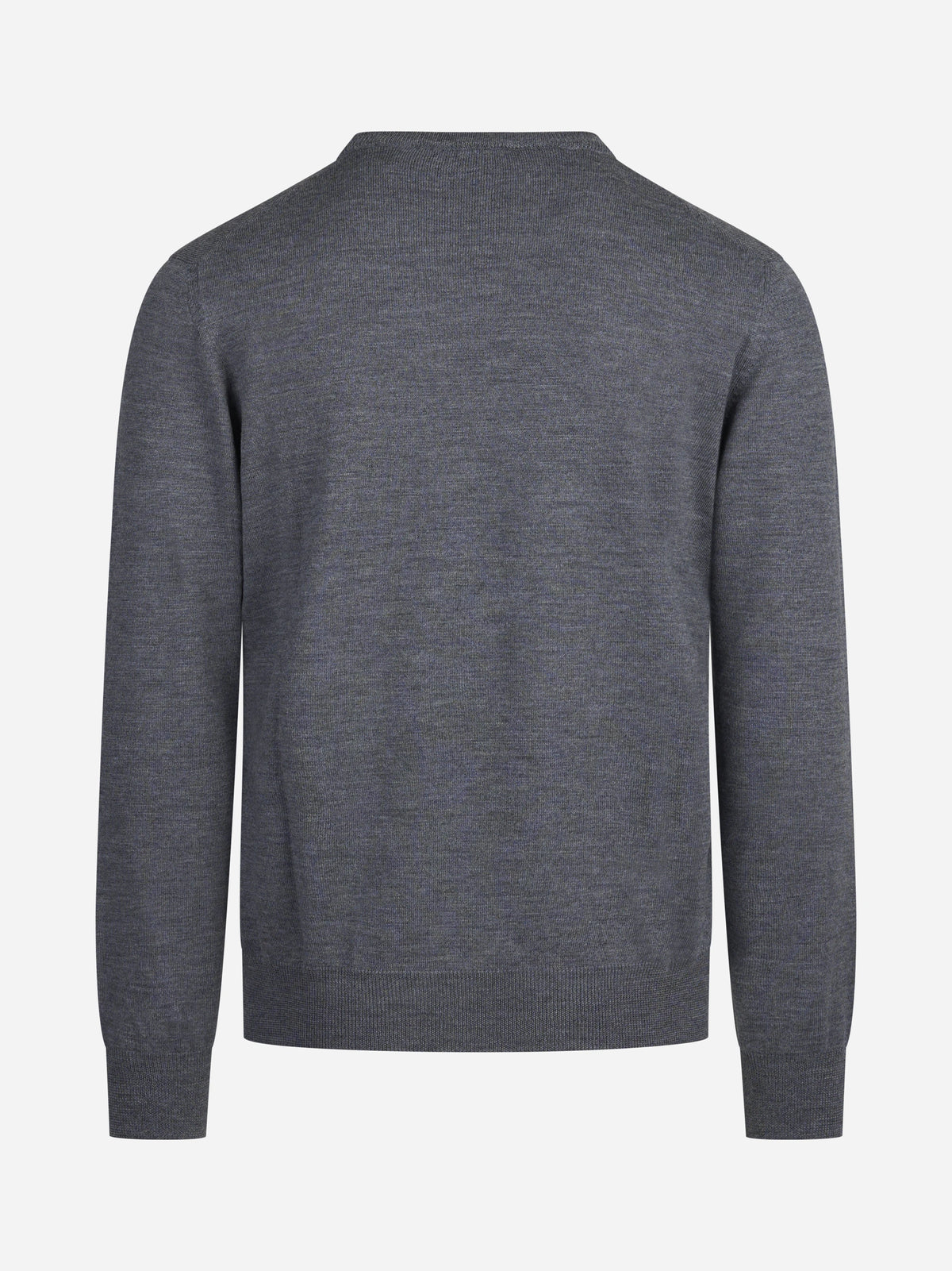 Maglia girocollo in lana merino finezza 12 grigia - vista posteriore