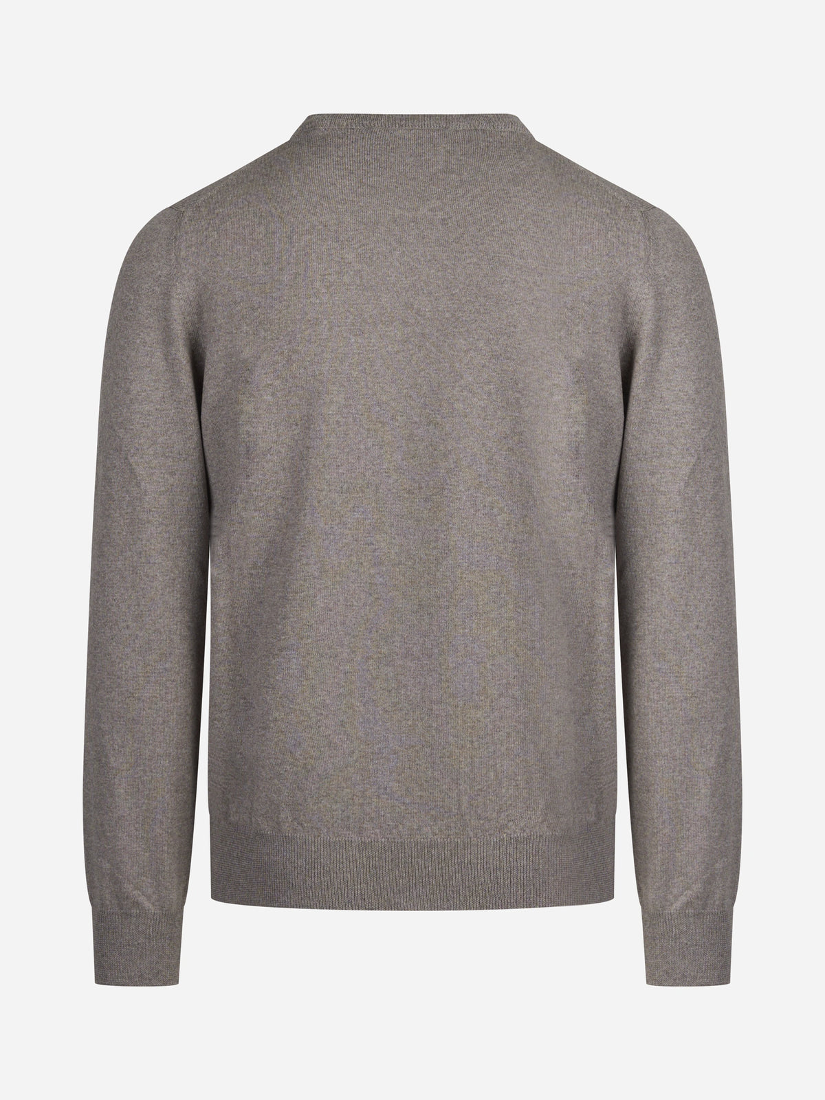 Maglia girocollo in lana merino marrone - vista posteriore