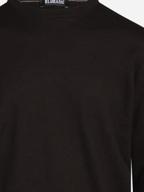 Maglia girocollo in lana merino finezza 12 marrone - dettaglio del prodotto