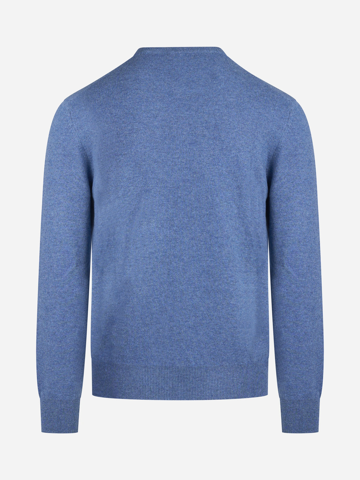 Maglia girocollo in cashmere blu - vista posteriore