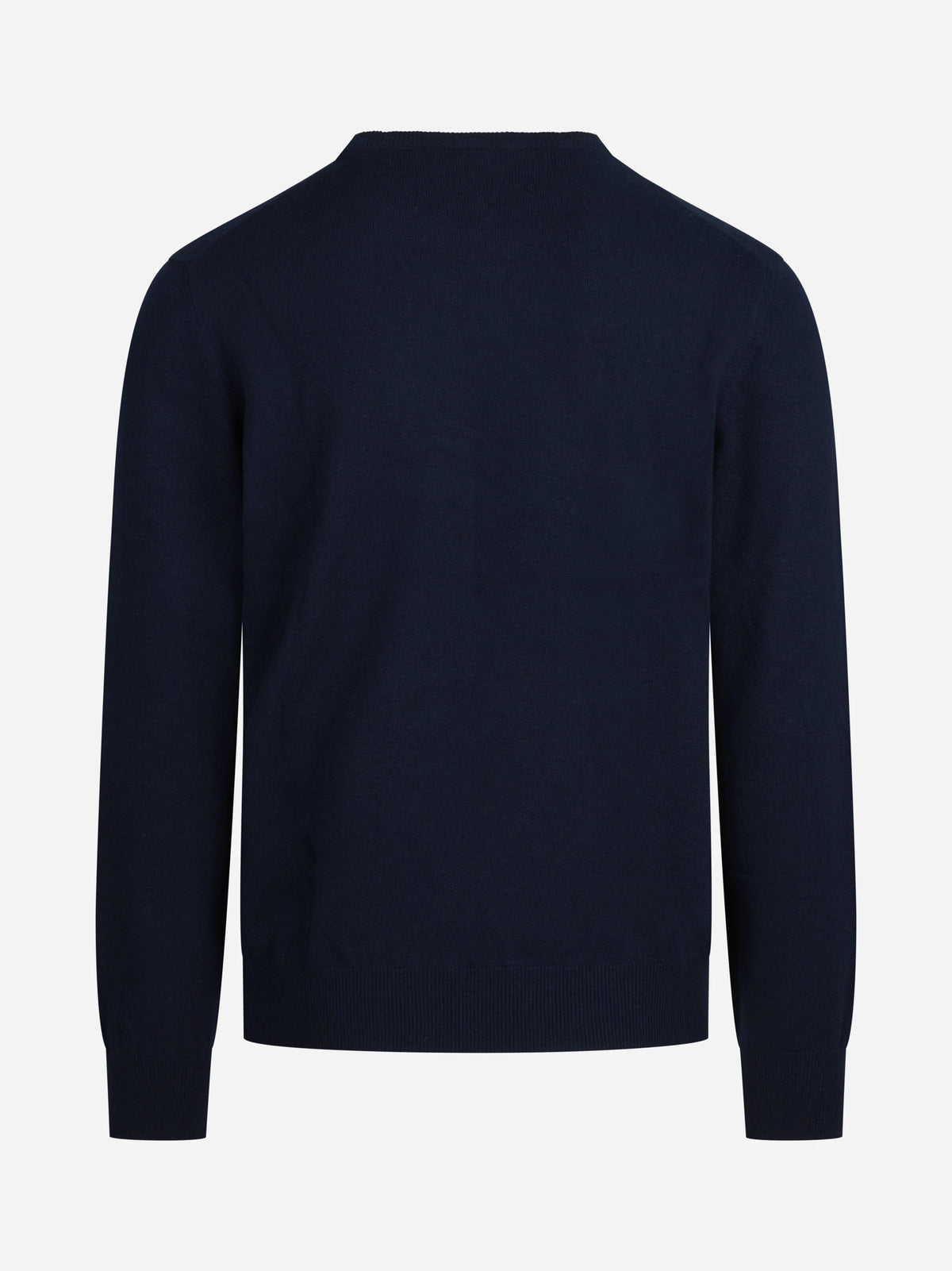 Maglia girocollo in cashmere blu - vista posteriore