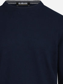 Maglia girocollo in cashmere blu - dettaglio del prodotto