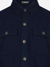 Camicia in cashmere con tasche blu - dettaglio
