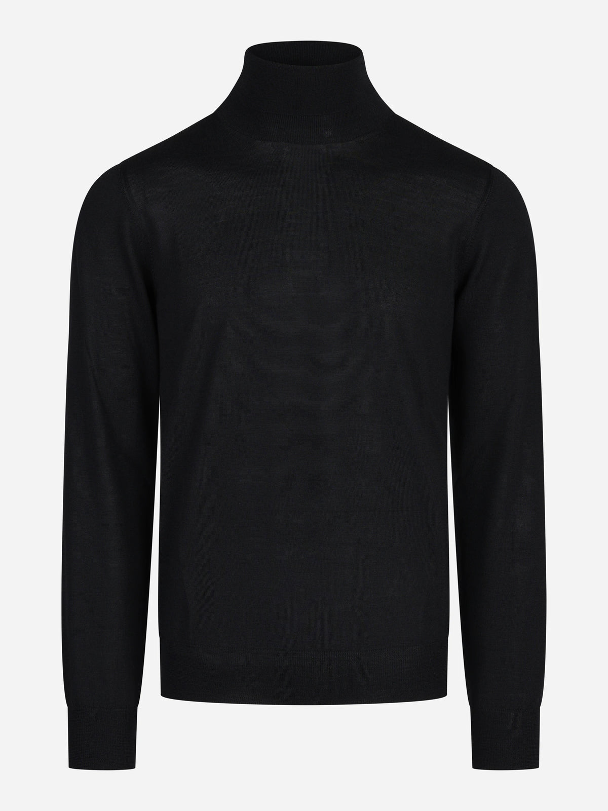 Maglia lupetto in lana e seta nero - vista frontale