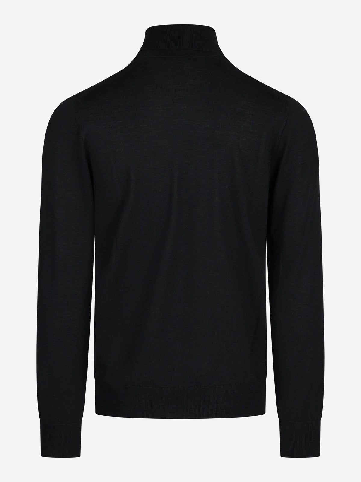 Maglia lupetto in lana e seta nero - vista posteriore